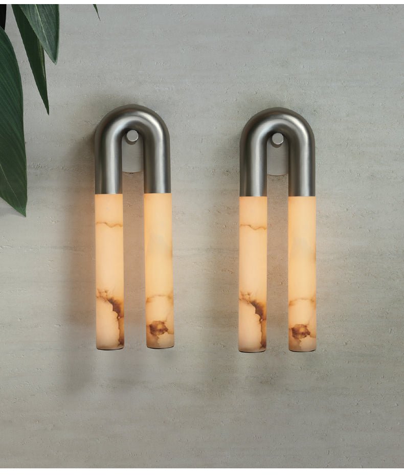 Arch Alabaster Wall Light, Hardwired Wall Sconce, detail 5
