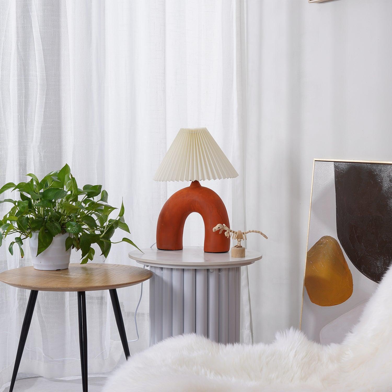 Arched Pleated Table Light, Bedside Table Lamp, detail 6