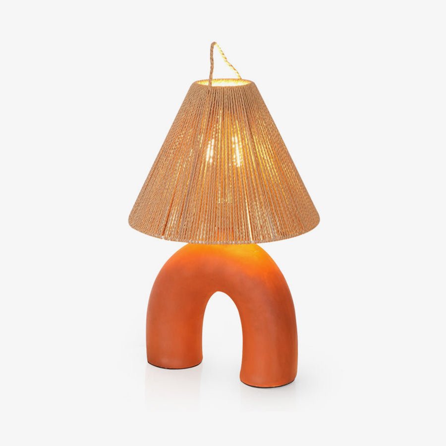 Arched Table Light, Bedside Table Lamp, Braided rope, Φ 13.4 x H 17.3