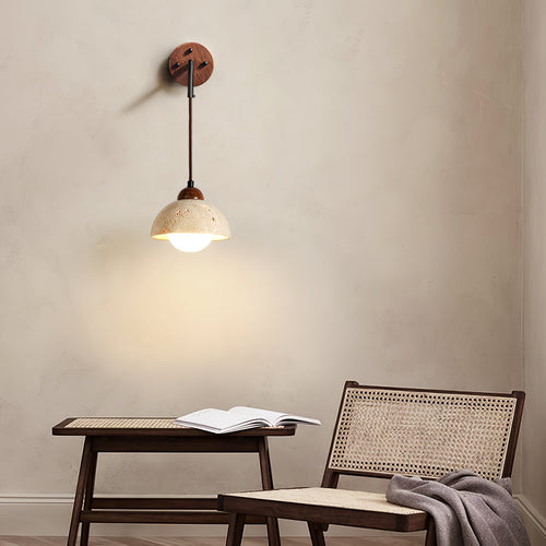 Arched Travertine Wall Light, Hardwired Wall Sconce, detail 2
