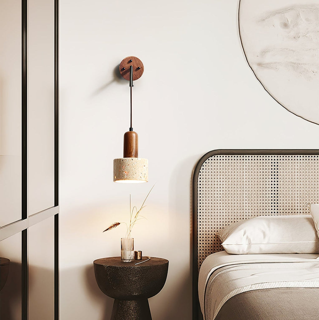 Arched Travertine Wall Light, Hardwired Wall Sconce, detail 3
