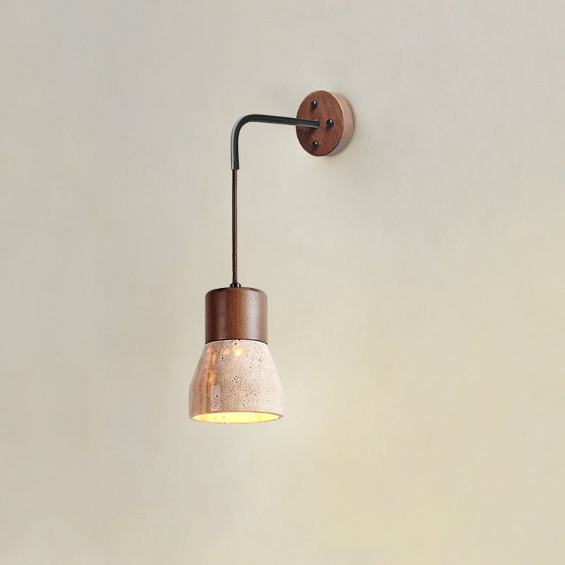 Arched Travertine Wall Light, Hardwired Wall Sconce, detail 17