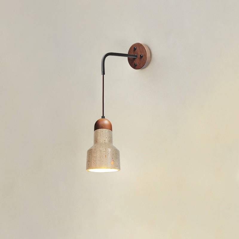 Arched Travertine Wall Light, Hardwired Wall Sconce, detail 11