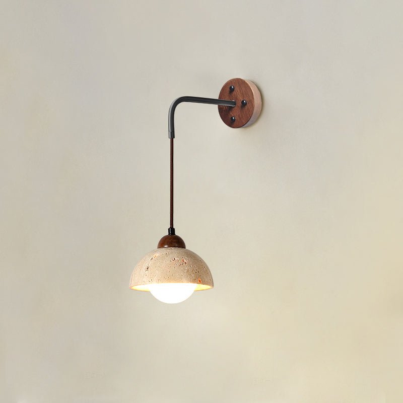 Arched Travertine Wall Light, Hardwired Wall Sconce, detail 6