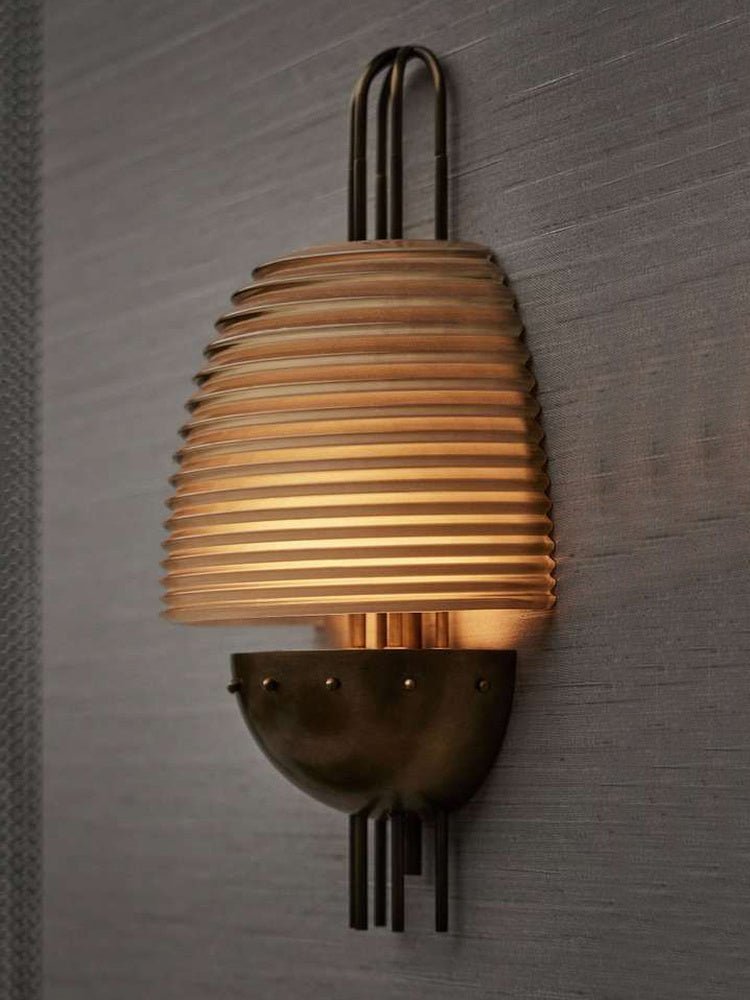 Arclune Ribbed Wall Light, Hardwired Wall Sconce, detail 4