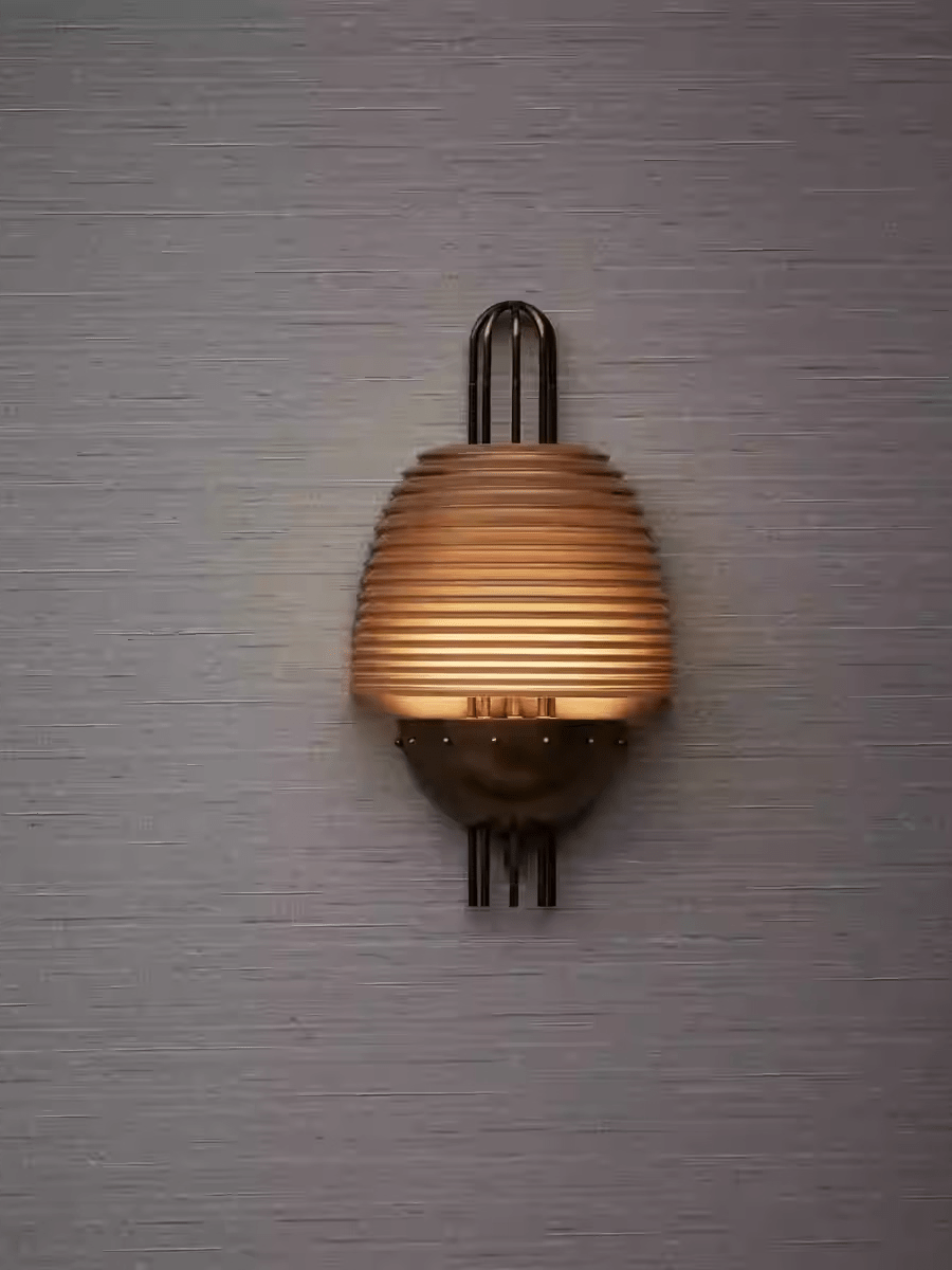 Arclune Ribbed Wall Light, Hardwired Wall Sconce, detail 5