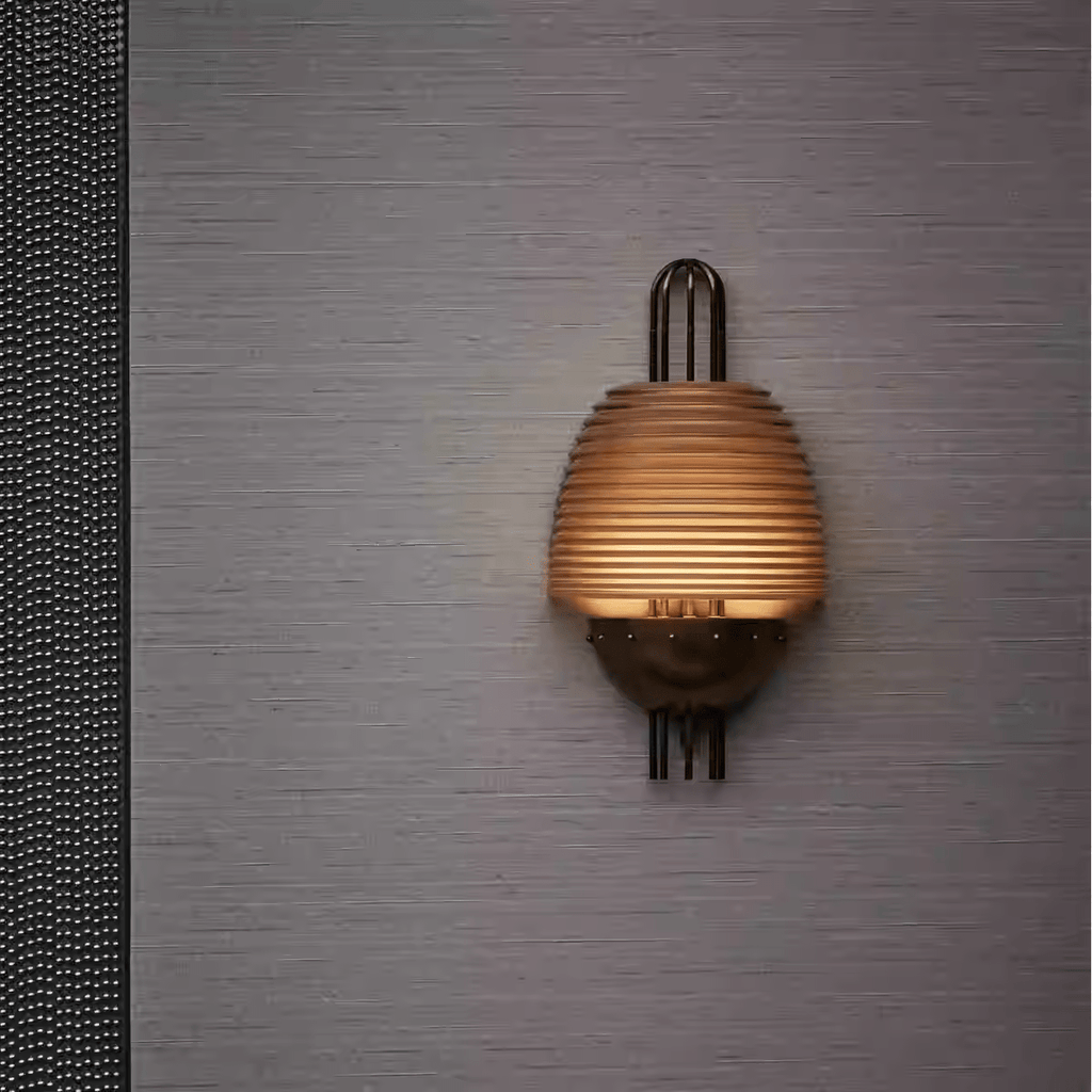 Arclune Ribbed Wall Light, Hardwired Wall Sconce, detail 2