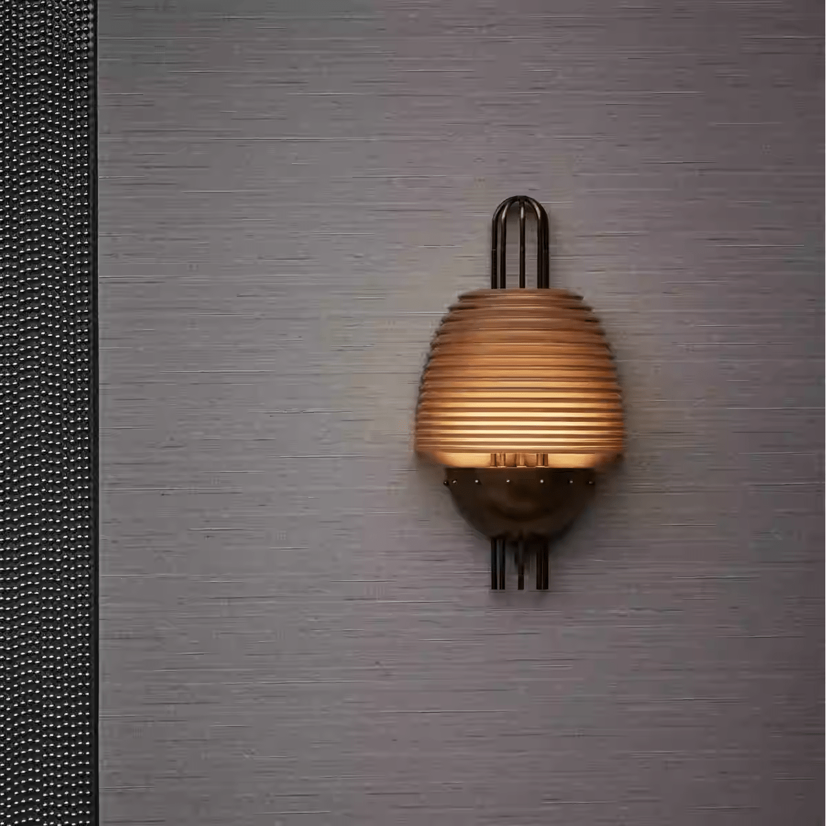 Arclune Ribbed Wall Light, Hardwired Wall Sconce, detail 2