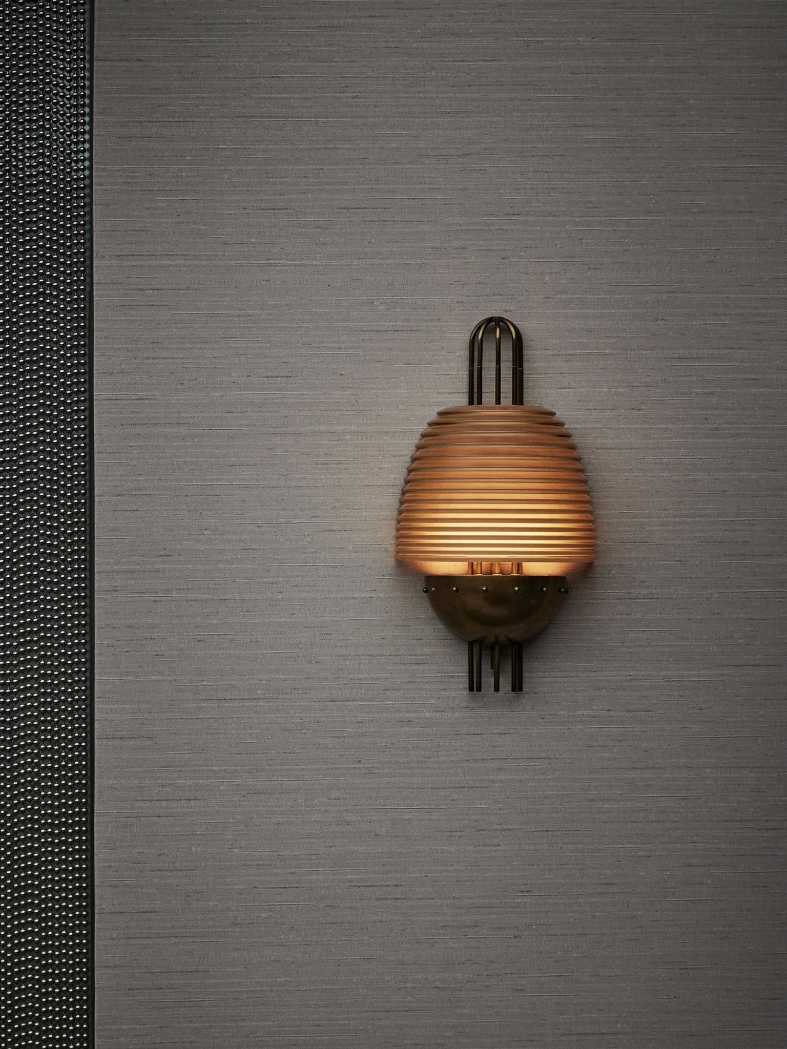 Arclune Ribbed Wall Light, Hardwired Wall Sconce, detail 7