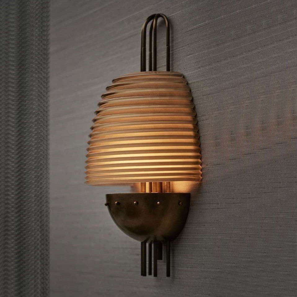 Arclune Ribbed Wall Light, Hardwired Wall Sconce, detail 3