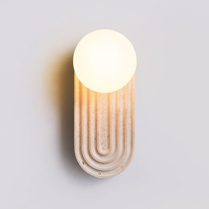 Arco Travertine Wall Light, Hardwired Wall Sconce, detail 9