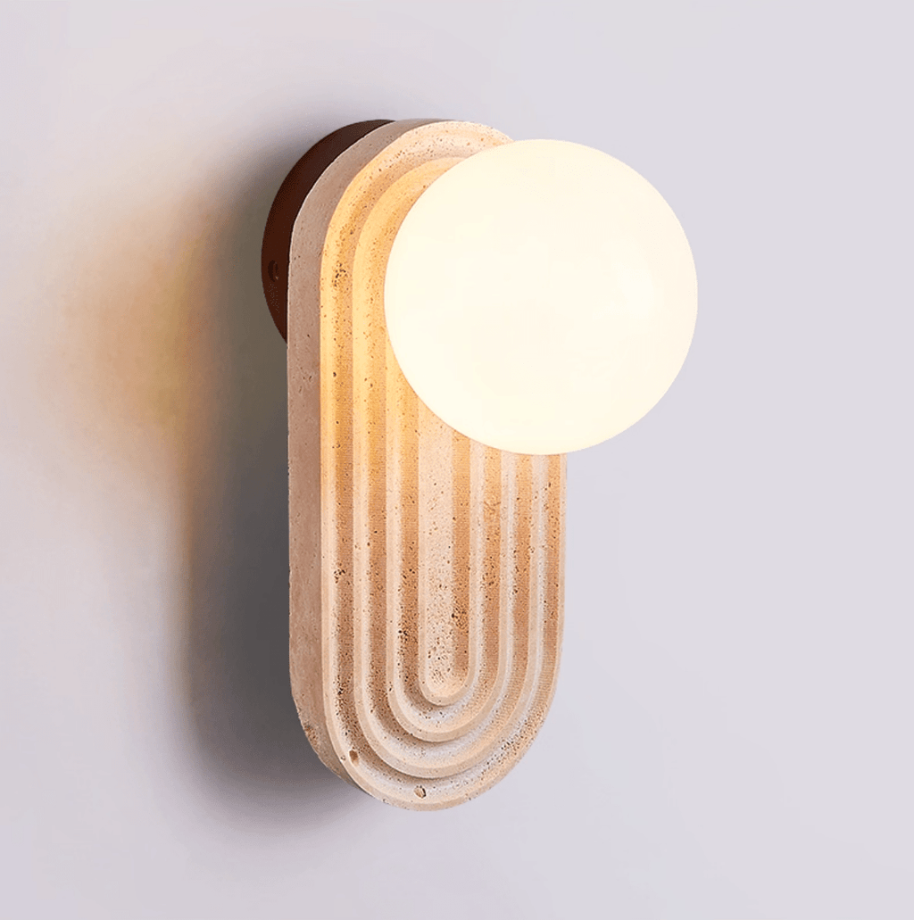 Arco Travertine Wall Light, Hardwired Wall Sconce, detail 7
