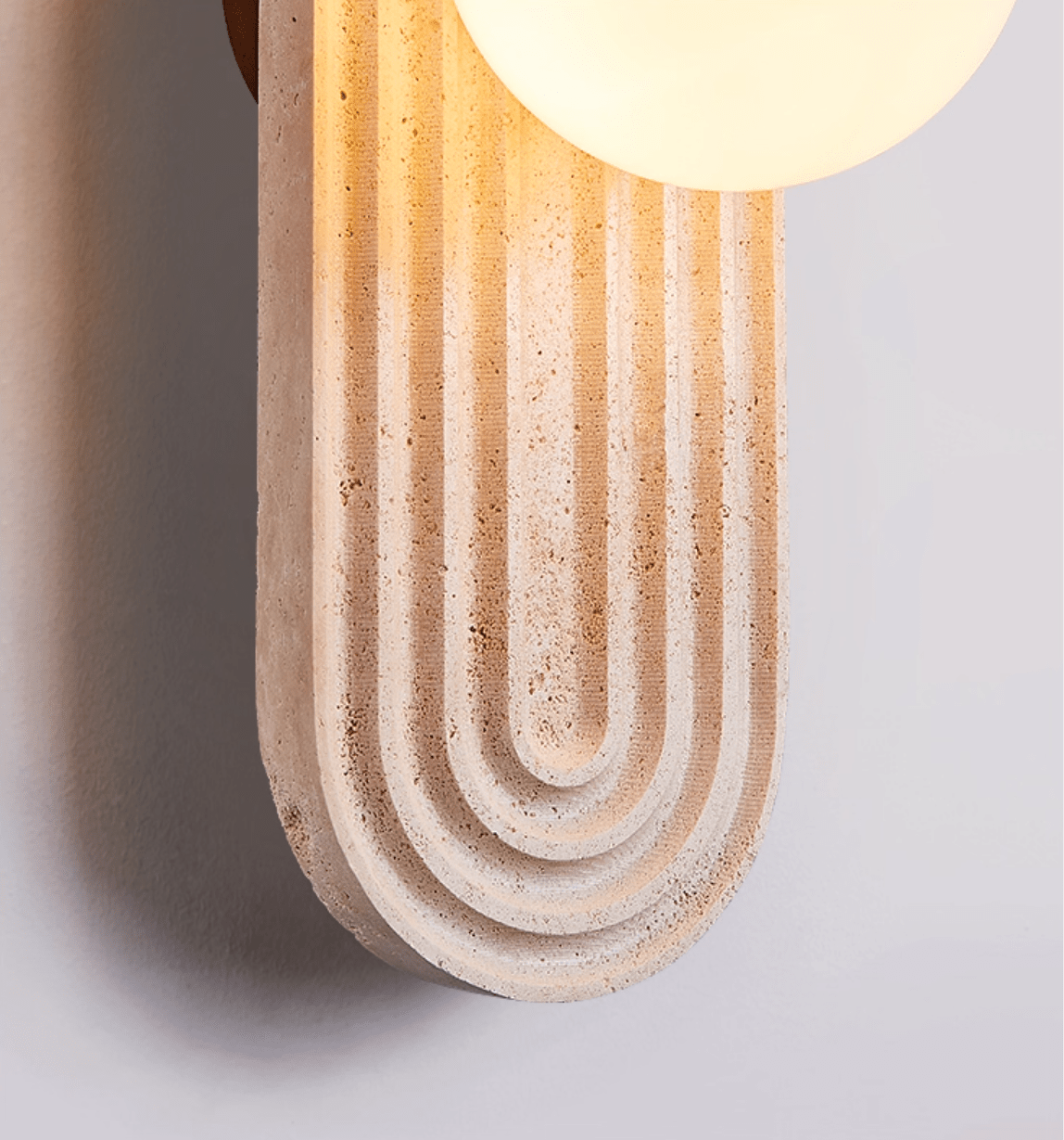 Arco Travertine Wall Light, Hardwired Wall Sconce, detail 8