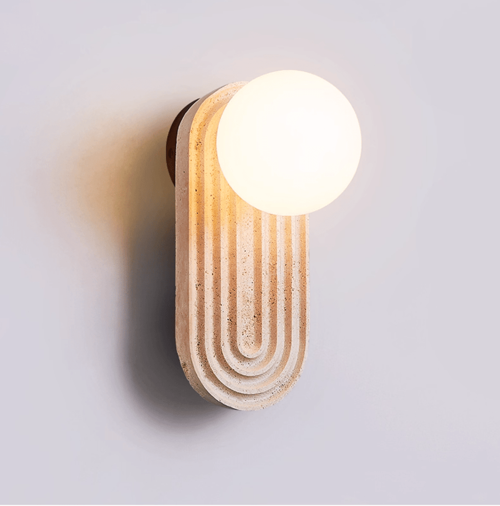 Arco Travertine Wall Light, Hardwired Wall Sconce, detail 5