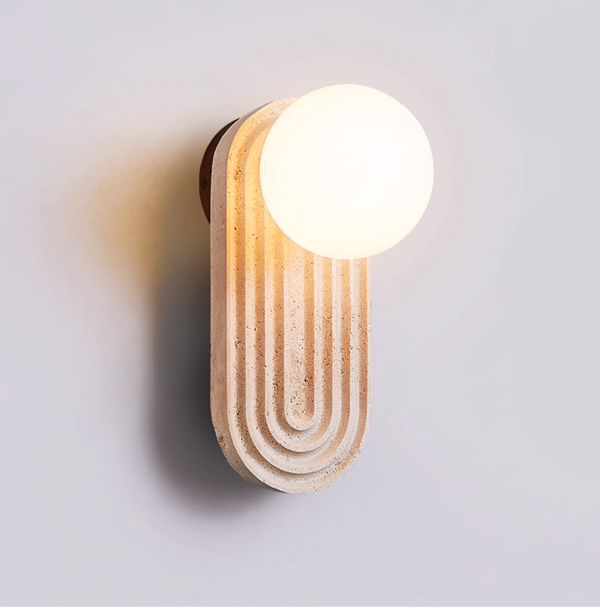 Arco Travertine Wall Light, Hardwired Wall Sconce, detail 5
