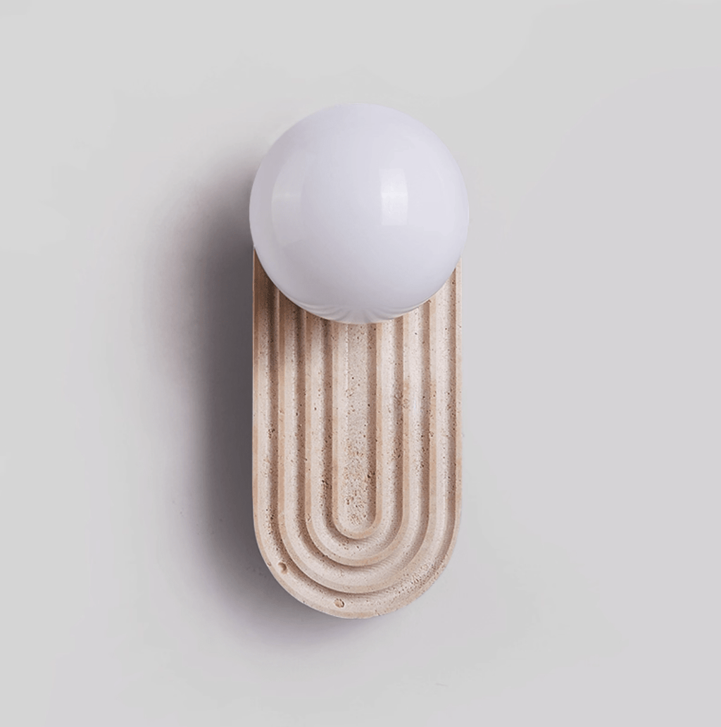 Arco Travertine Wall Light, Hardwired Wall Sconce, detail 6