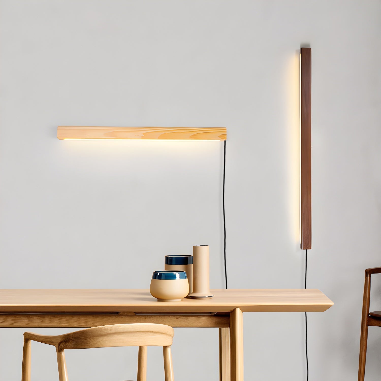 Arlo Linear Wood Plug-In Wall Light, Plug-In Wall Sconce, detail 2