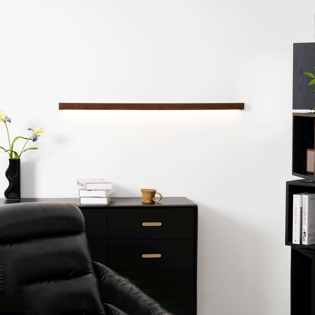 Arlo Linear Wood Wall Light, Hardwired Wall Sconce, detail 12
