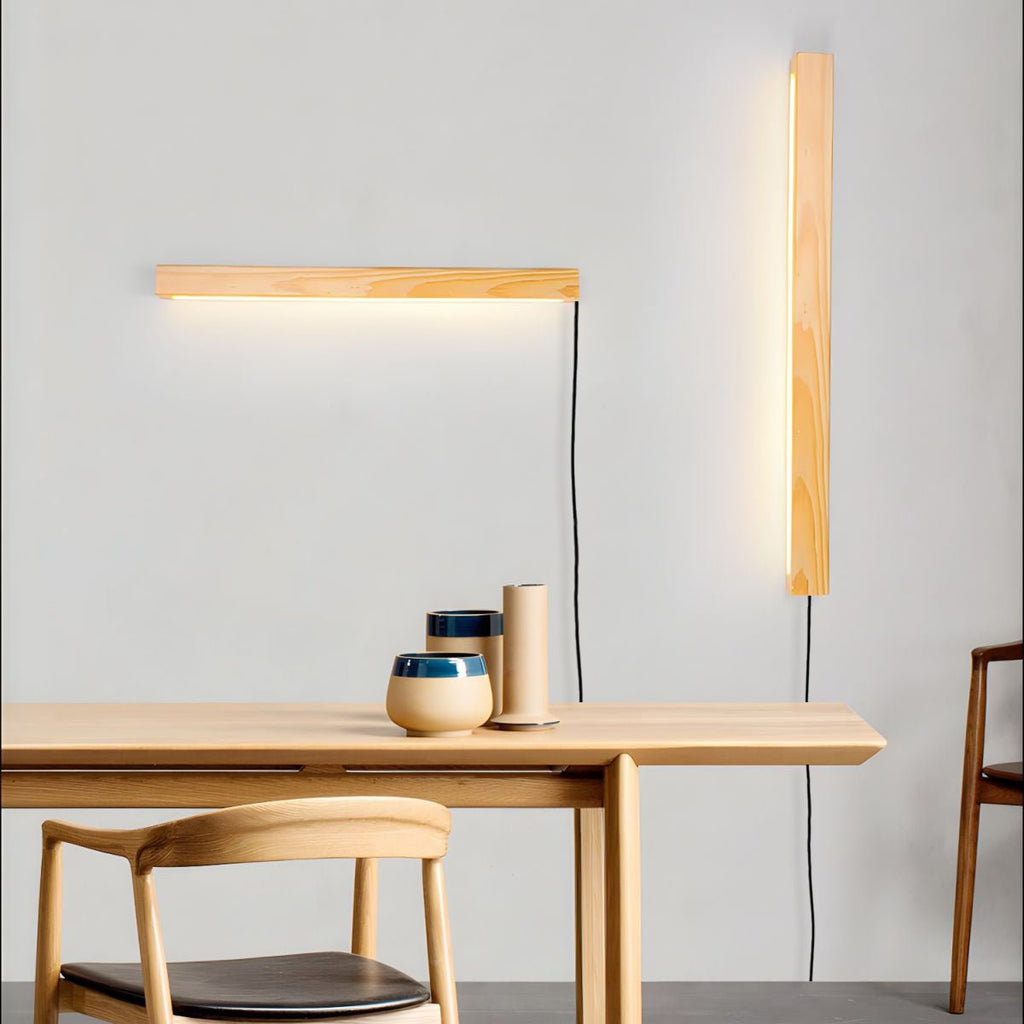 Arlo Linear Wood Plug-In Wall Light, Plug-In Wall Sconce, detail 4
