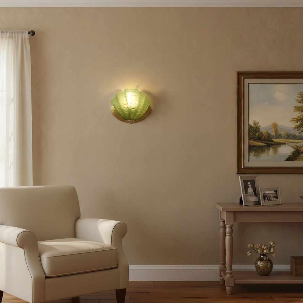 Art Deco Scallop Wall Light, Hardwired Wall Sconce, detail 9