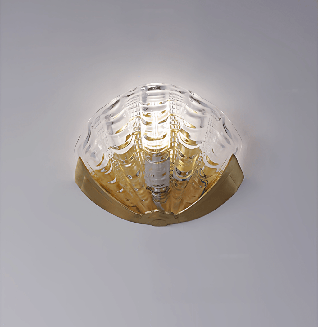 Art Deco Scallop Wall Light, Hardwired Wall Sconce, detail 25