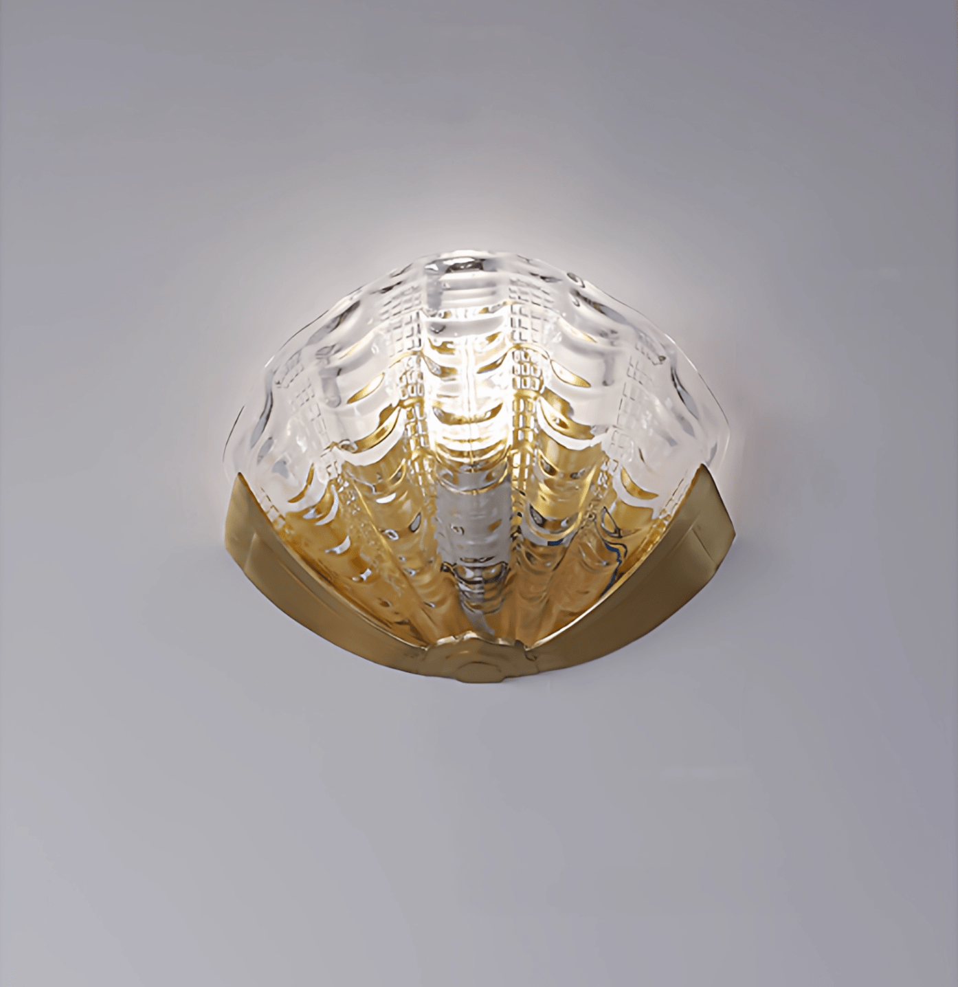 Art Deco Scallop Wall Light, Hardwired Wall Sconce, detail 26