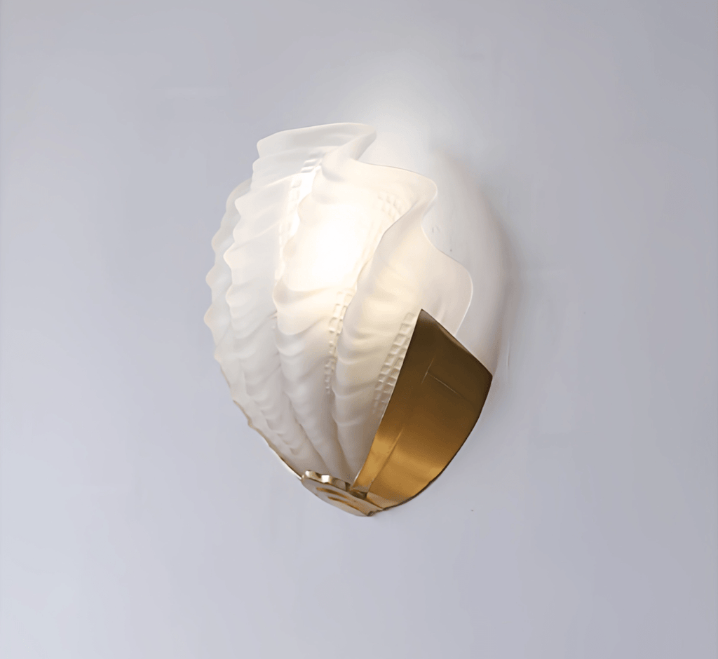 Art Deco Scallop Wall Light, Hardwired Wall Sconce, detail 27