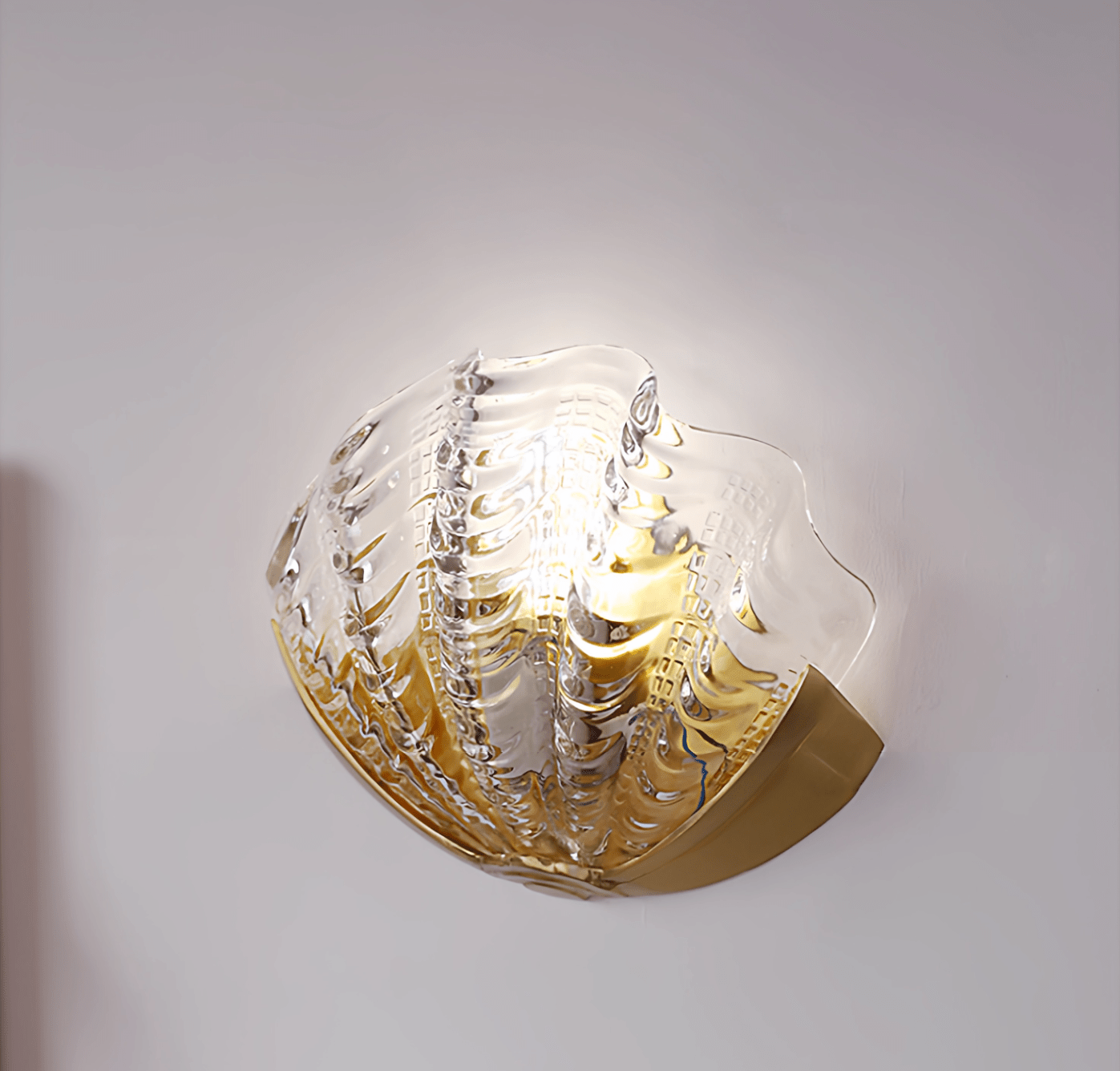 Art Deco Scallop Wall Light, Hardwired Wall Sconce, detail 15