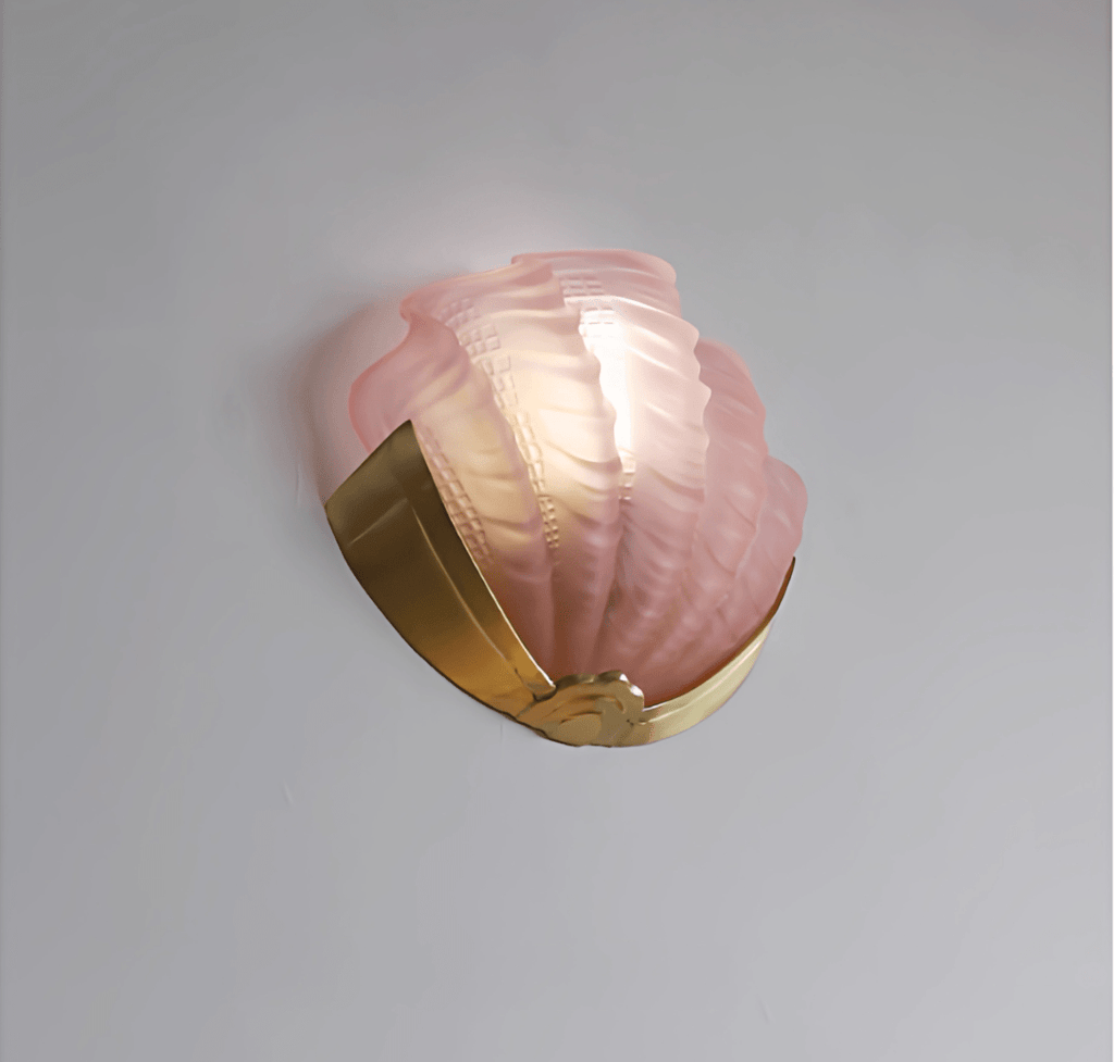Art Deco Scallop Wall Light, Hardwired Wall Sconce, detail 29