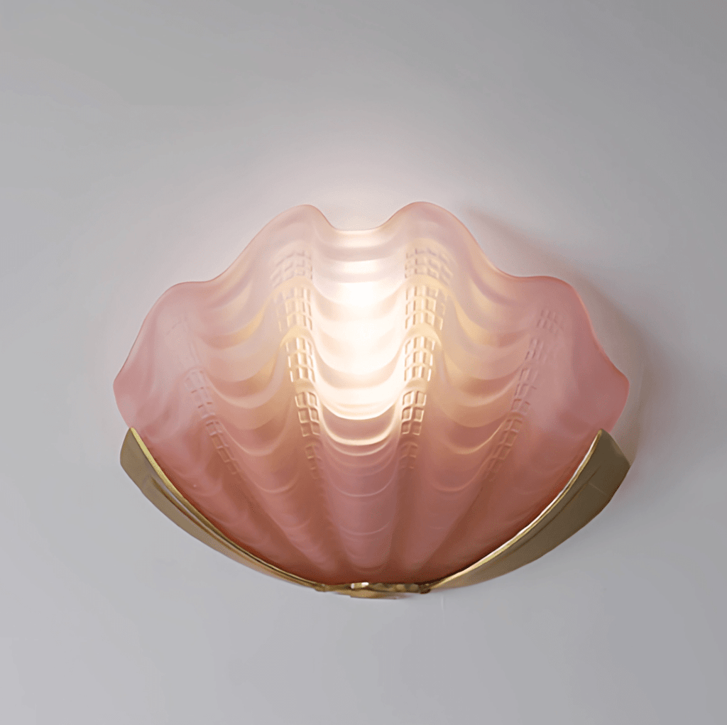 Art Deco Scallop Wall Light, Hardwired Wall Sconce, detail 16