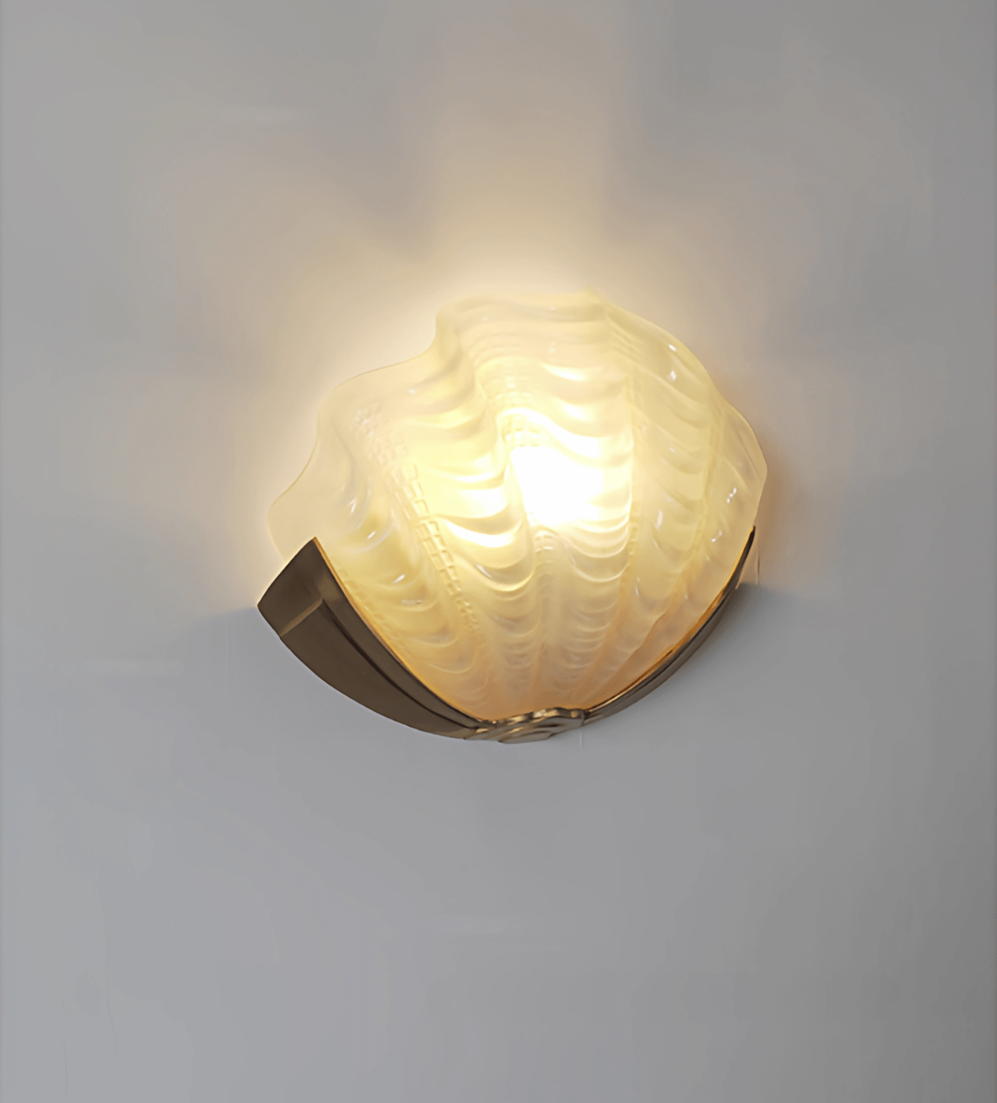 Art Deco Scallop Wall Light, Hardwired Wall Sconce, detail 17