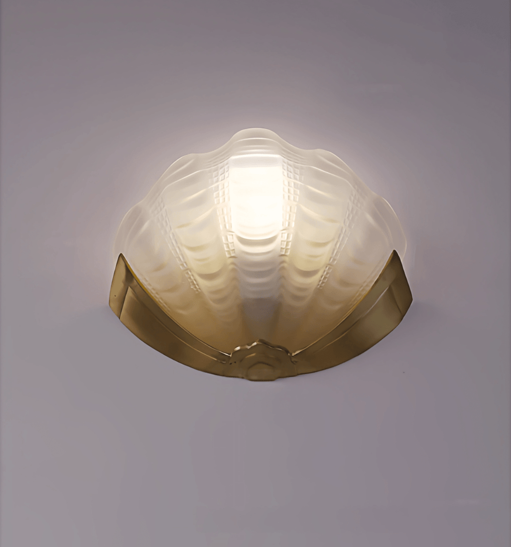 Art Deco Scallop Wall Light, Hardwired Wall Sconce, detail 19