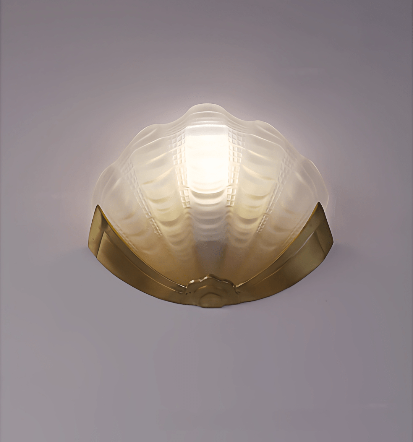 Art Deco Scallop Wall Light, Hardwired Wall Sconce, detail 19