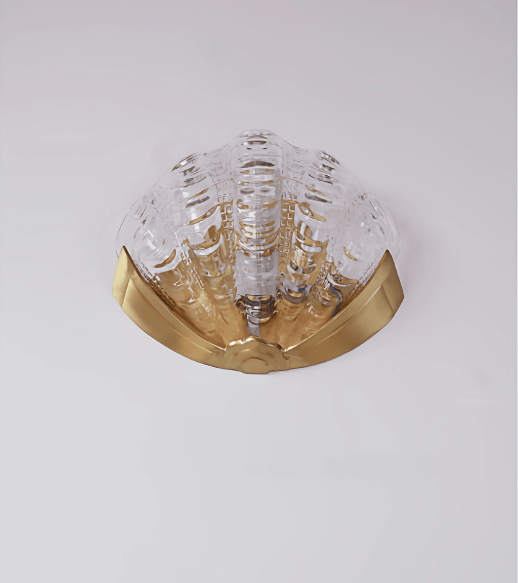 Art Deco Scallop Wall Light, Hardwired Wall Sconce, detail 21