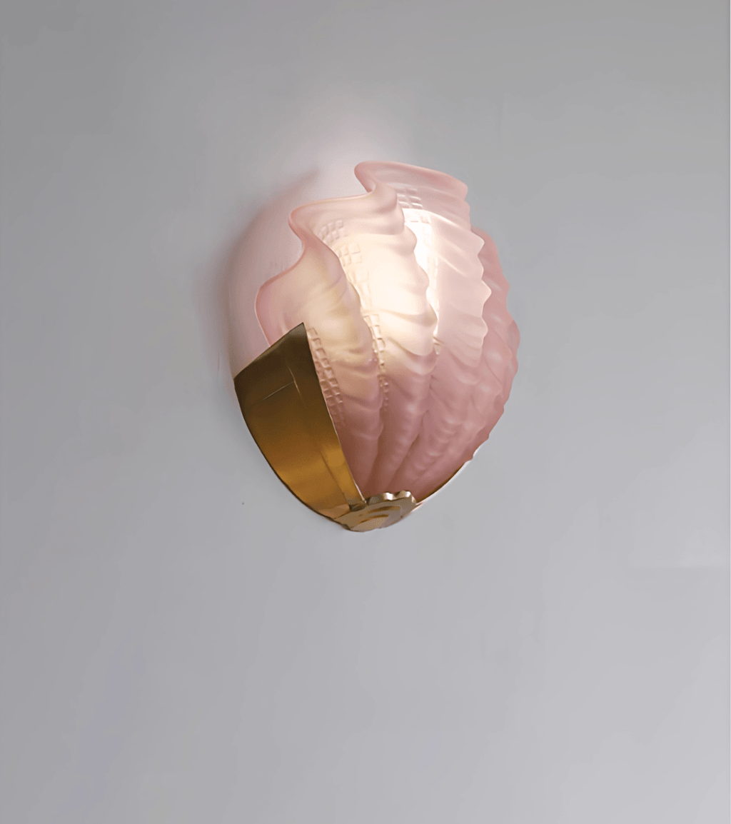 Art Deco Scallop Wall Light, Hardwired Wall Sconce, detail 22