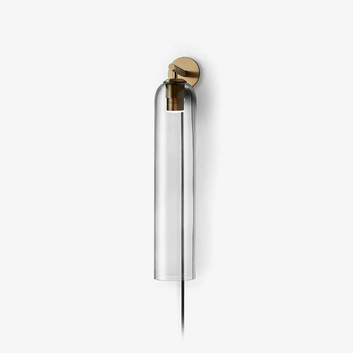 Art Glass Plug-In Wall Light, Plug-In Wall Sconce, Metal, Dia 10cm x H 48cm