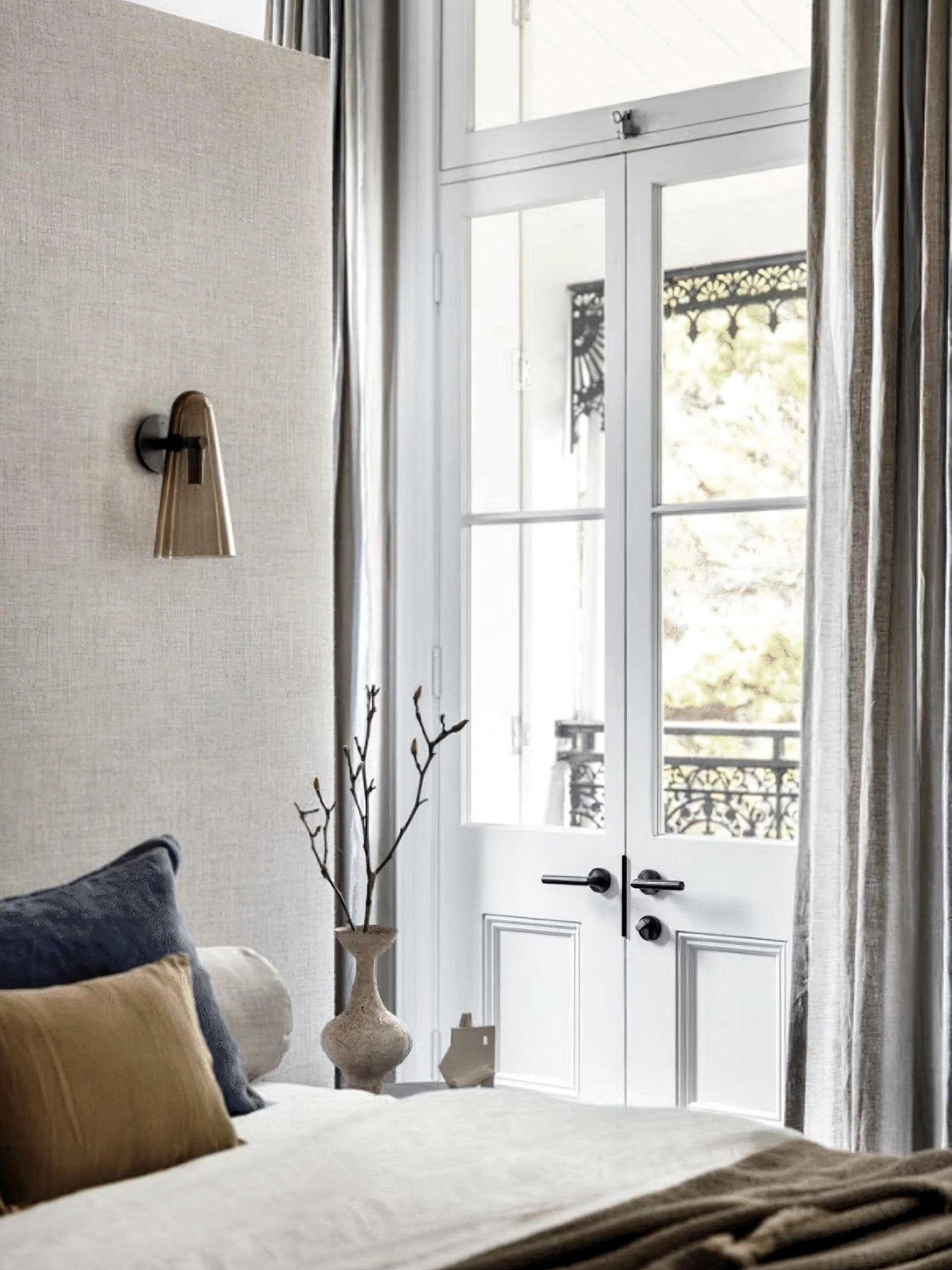 Conical Glass Wall Light, Hardwired Wall Sconce, detail 13
