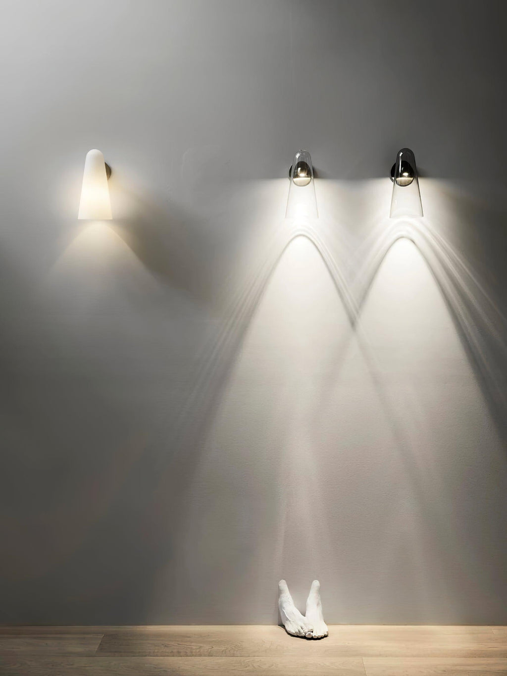 Conical Glass Wall Light, Hardwired Wall Sconce, detail 15