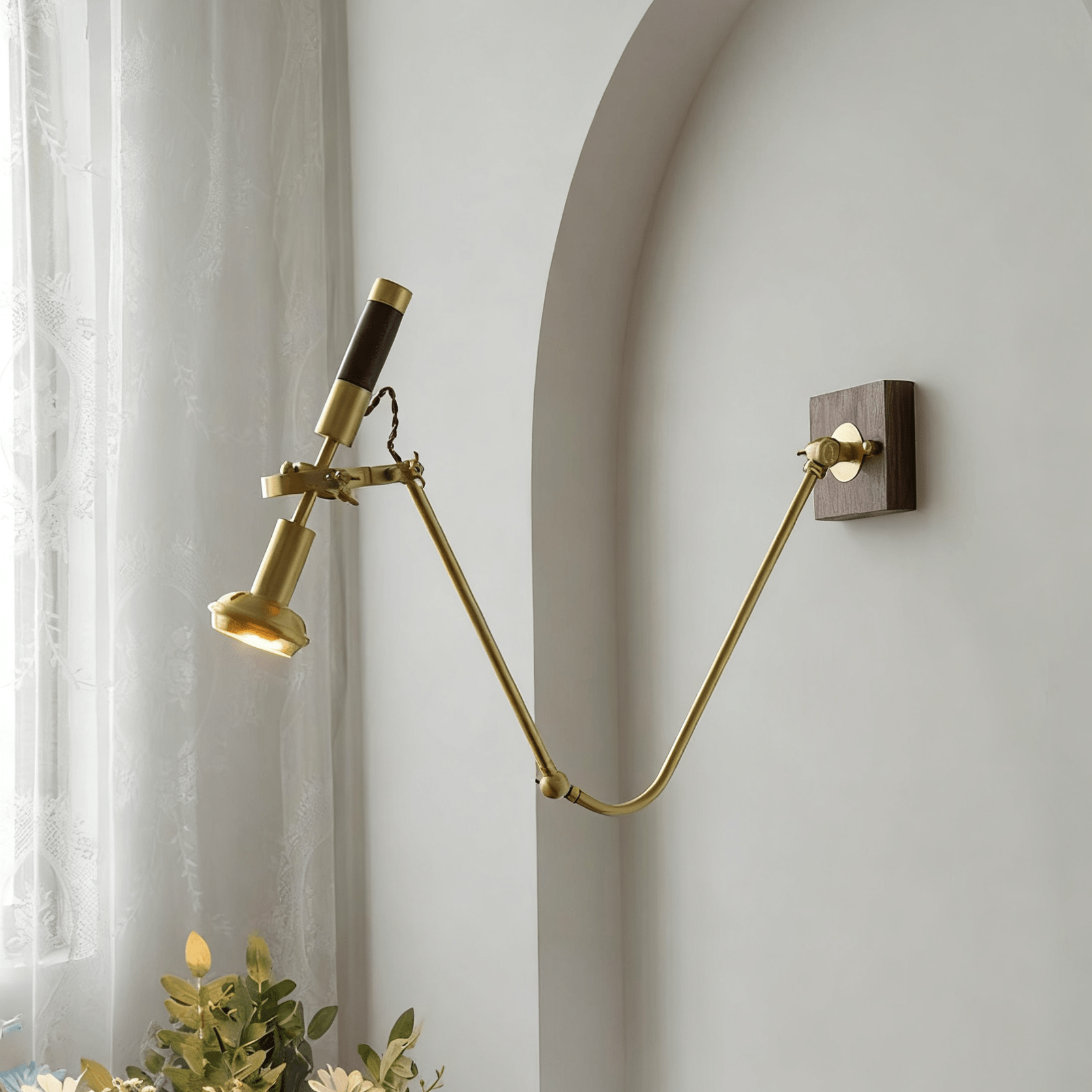 Articulated Wall Light, Hardwired Wall Sconce, detail 3