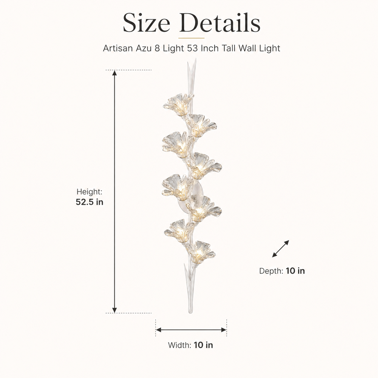 Artisan Azu 8 Light 53" Tall Wall Light