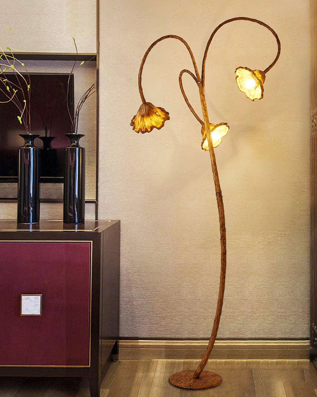 Artistic Lotus Leaf Floor Light, Floor Lamp, detail 7