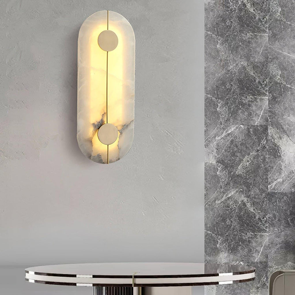 Artistic Alabaster Wall Light, Hardwired Wall Sconce, detail 12