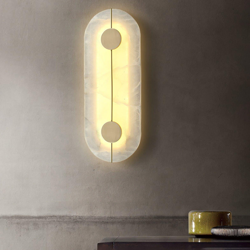 Artistic Alabaster Wall Light, Hardwired Wall Sconce, detail 13