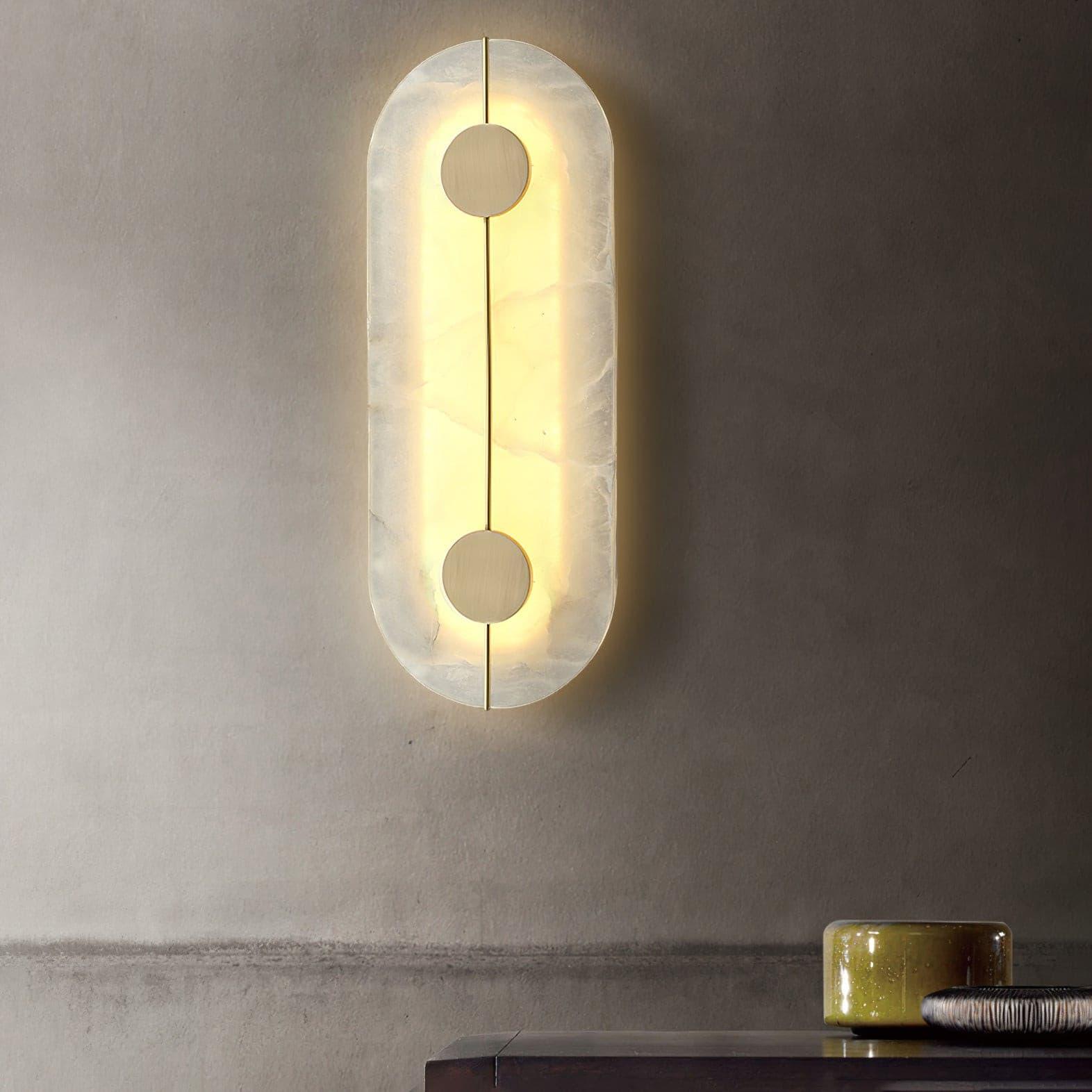 Artistic Alabaster Wall Light, Hardwired Wall Sconce, detail 13