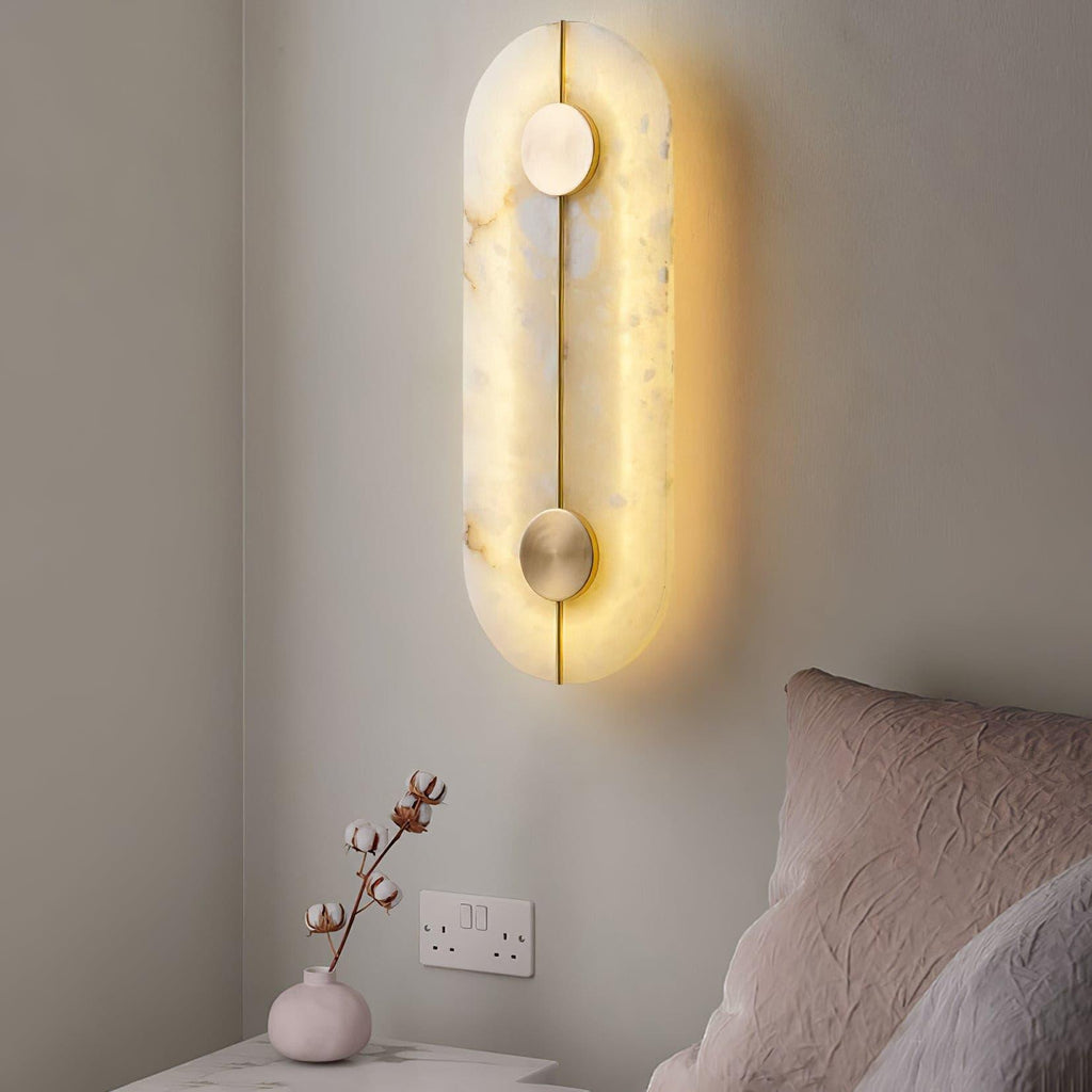Artistic Alabaster Wall Light, Hardwired Wall Sconce, detail 9
