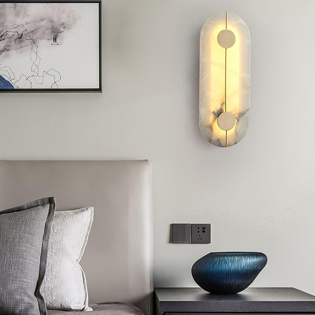 Artistic Alabaster Wall Light, Hardwired Wall Sconce, detail 22