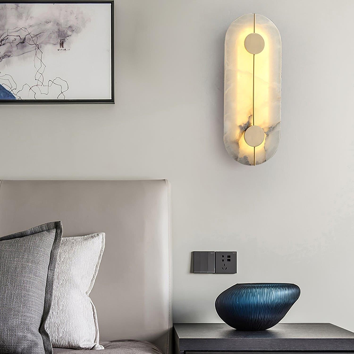 Artistic Alabaster Wall Light, Hardwired Wall Sconce, detail 22