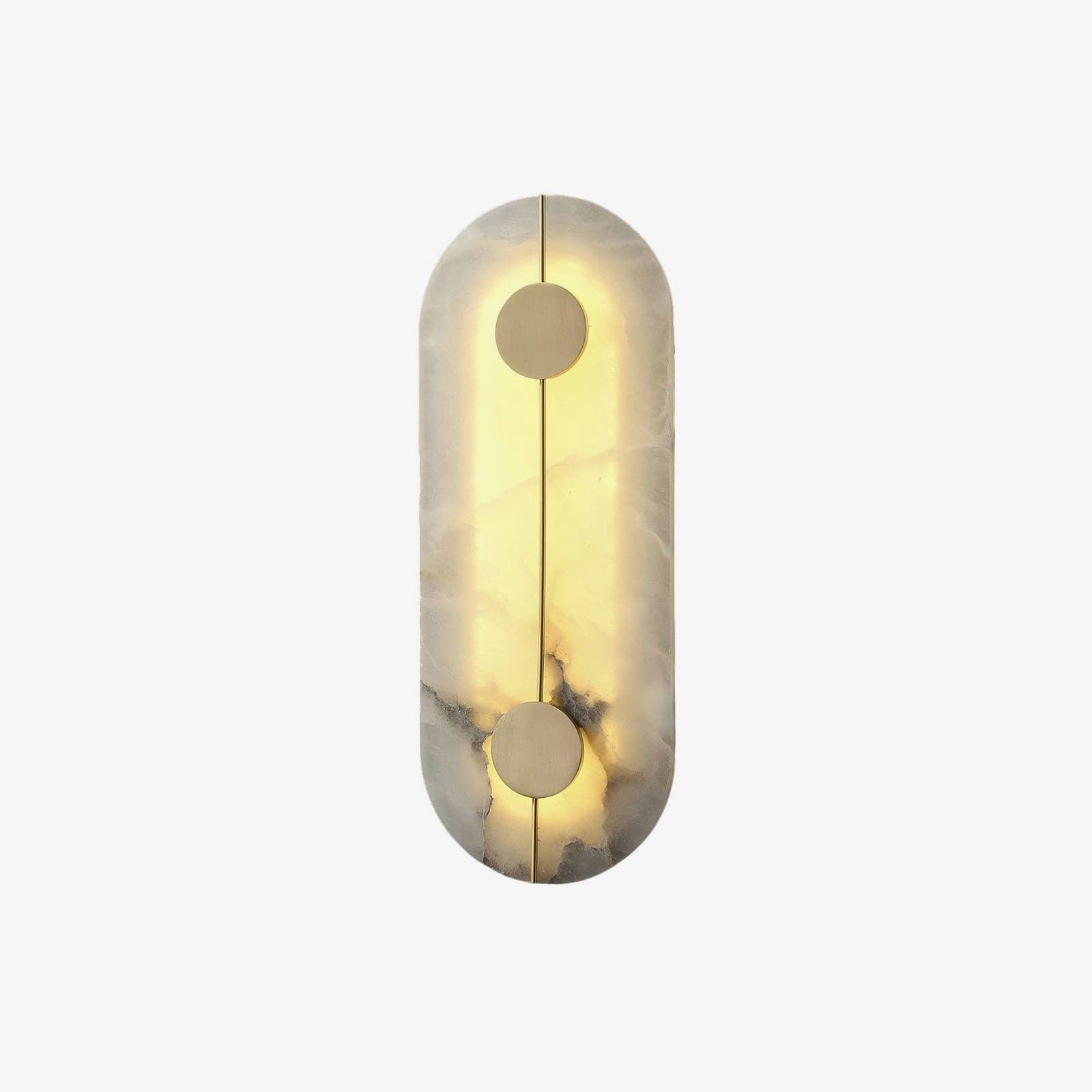 Artistic Alabaster Wall Light, Hardwired Wall Sconce, Brass, ∅ 7.9″ x H 7.9″ Set of 2