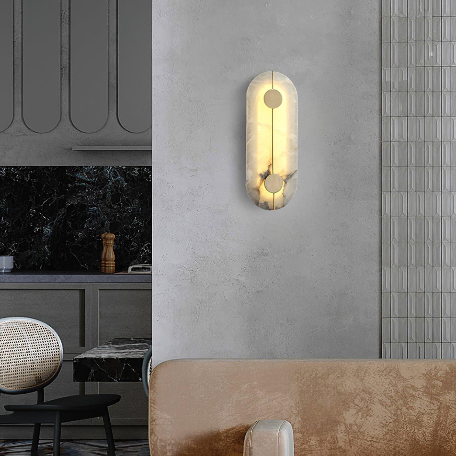 Artistic Alabaster Wall Light, Hardwired Wall Sconce, detail 17