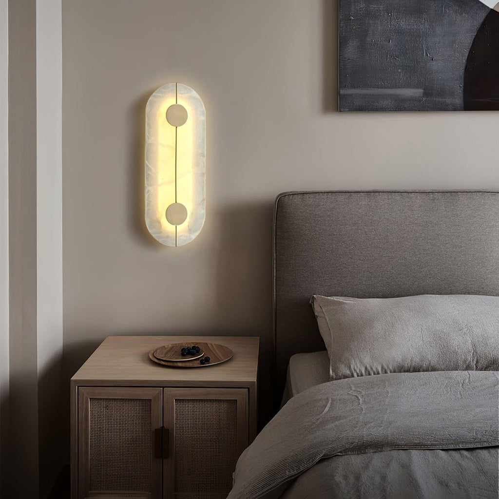 Artistic Alabaster Wall Light, Hardwired Wall Sconce, detail 16